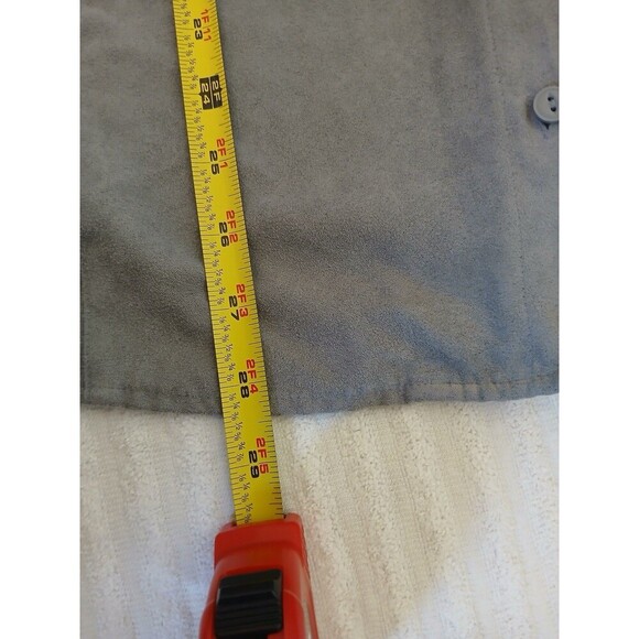 Catherines Womens Blouse Long Sleeve Gray Button Up Collared 1X 18/20W - Picture 9 of 14